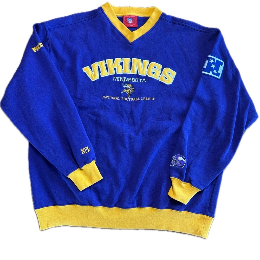 Minnesota Vikings NFL Football Purple + Yellow Trim Stitched XL Sweatshirt